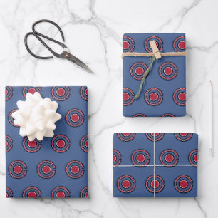 Feuille De Papier Cadeau Ligue de Justice   Symbole de cyborg brosse et dem