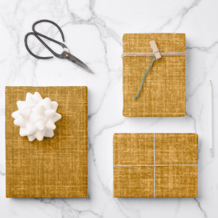 Feuille De Papier Cadeau Lin jaune foncé