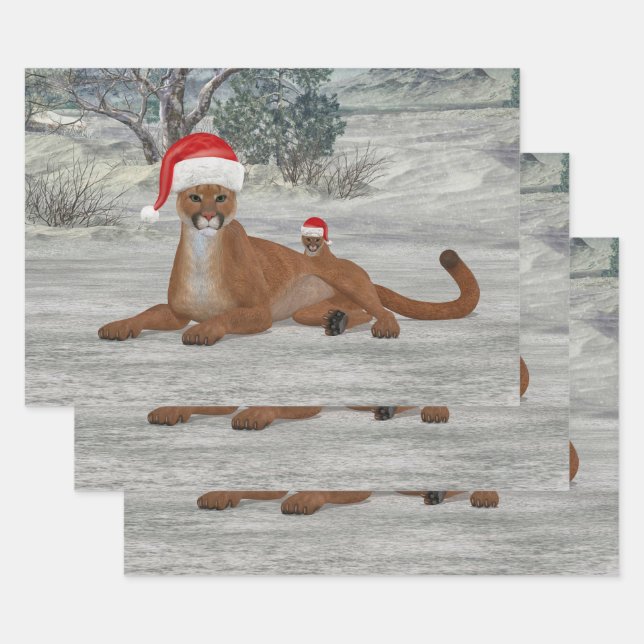 Feuille De Papier Cadeau Lion Jolly Mountain Avec Cub (Lot)