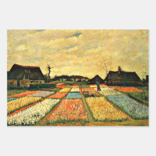 Feuille De Papier Cadeau Lits à fleurs en Hollande, peinture Van Gogh