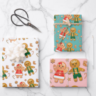 Feuille De Papier Cadeau Little Cookie Christmas Gingpain fille garçon