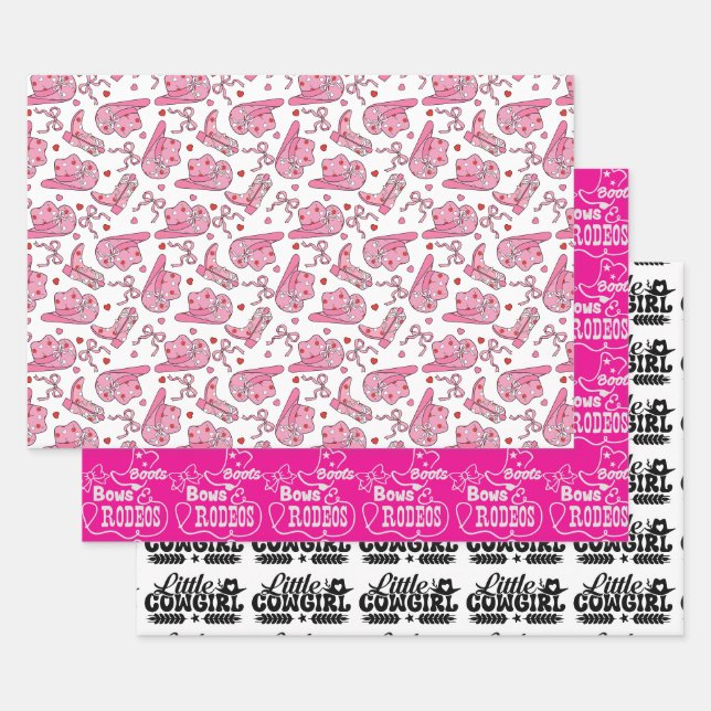 Feuille De Papier Cadeau Little Cowgirl (Lot)