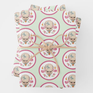 Feuille De Papier Cadeau Little Lamb Retro
