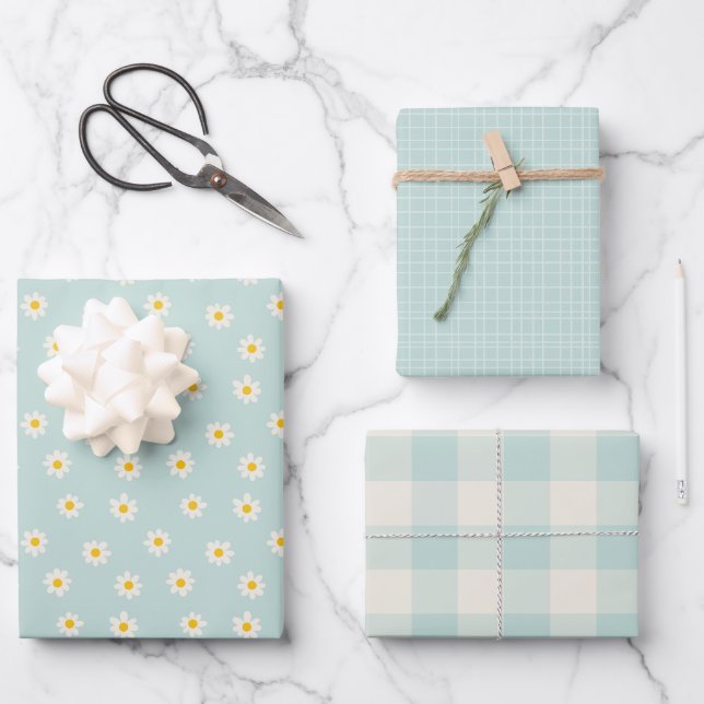 Feuille De Papier Cadeau Little One Collection - soft teal (Recto)