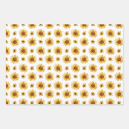 Feuille De Papier Cadeau Little Sunshine Tournesol 1er anniversaire