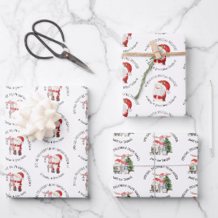 Feuille De Papier Cadeau Livraison spéciale Timbres Père Noël personnalisés