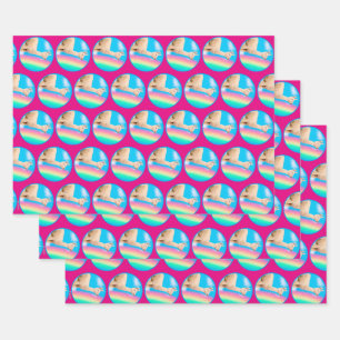 Feuille De Papier Cadeau Llama Licking Rainbow