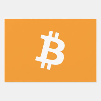 Feuille De Papier Cadeau Logo Bitcoin Cryptomonnaie