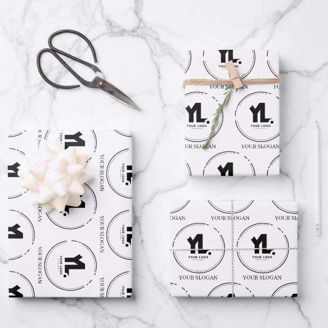 Feuille De Papier Cadeau Logo professionnel personnalisé (Recto)