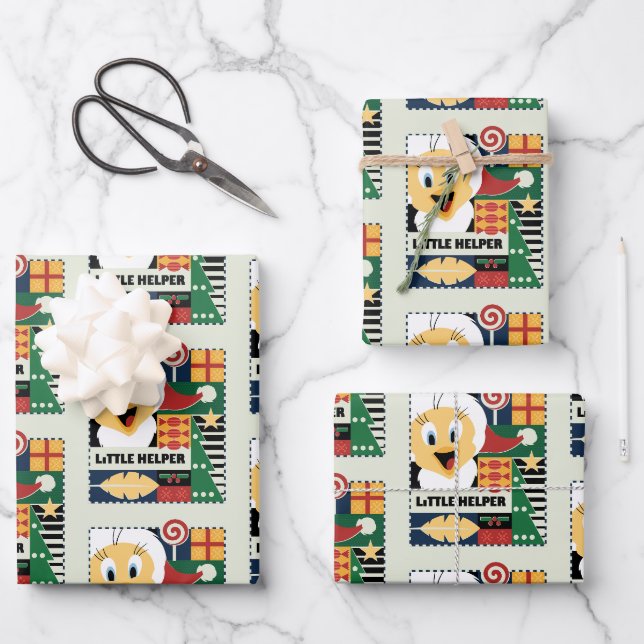 Feuille De Papier Cadeau LOONEY TUNES™ TWEETY™ Little Helper (Recto)