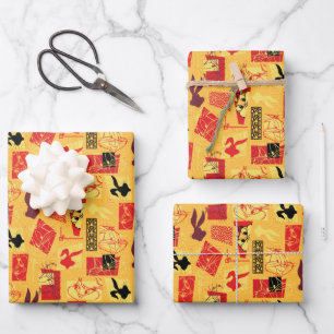 Feuille De Papier Cadeau LOONEY TUNES™   Year of Rabbit Pattern