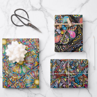 Feuille De Papier Cadeau Lot de 3