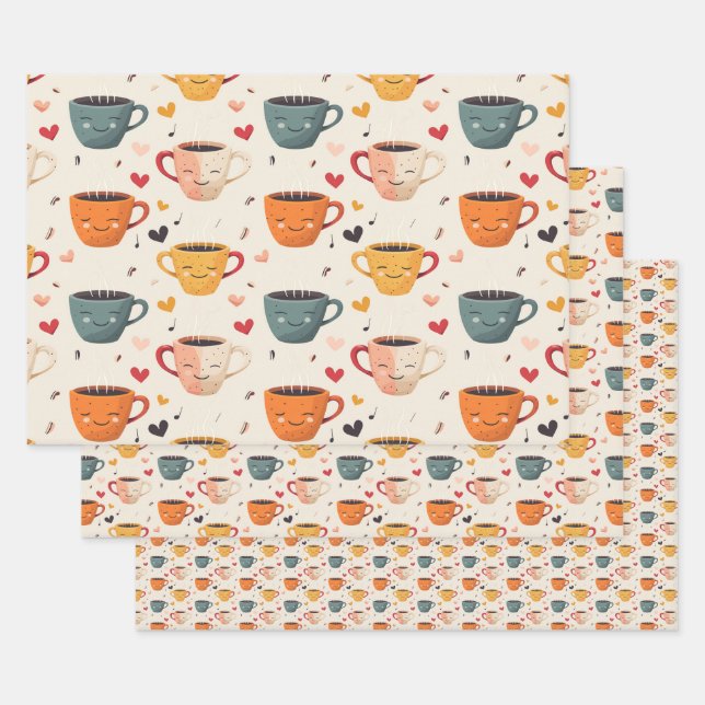 Feuille De Papier Cadeau Love Brewé Valentine's Day Hearts Motif (Lot)