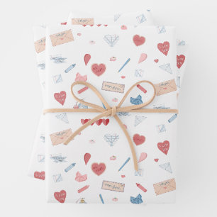 Feuille De Papier Cadeau Love Lettres Valentine papeterie Valetines Day