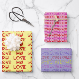 Feuille De Papier Cadeau Love Trio