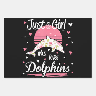 Feuille De Papier Cadeau Lover dauphin| juste une fille qui aime les dauphi