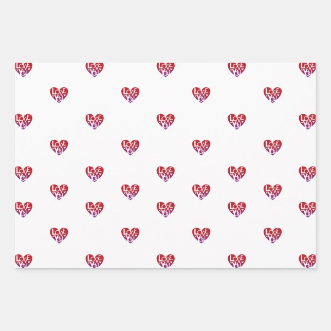 Feuille De Papier Cadeau Lover's Heart® Love You Wrapping Paper (Devant)