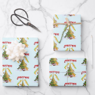 Feuille De Papier Cadeau Lumière de Noël