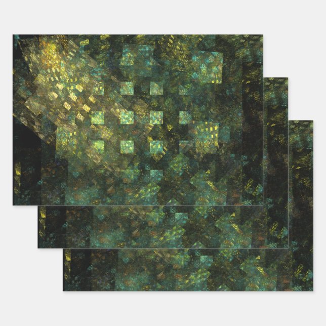 Feuille De Papier Cadeau Lumières dans la ville Art Abstrait (Lot)