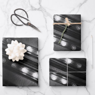 Feuille De Papier Cadeau Luminaires noir et blanc