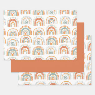 Feuille De Papier Cadeau M. Onederful Boho Rainbow Anniversaire