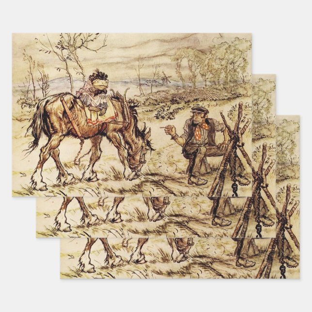 Feuille De Papier Cadeau M. Toad et les Tsiganes par Arthur Rackham (Lot)