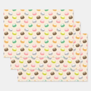 Feuille De Papier Cadeau Macarons Colorés et Magnifiques