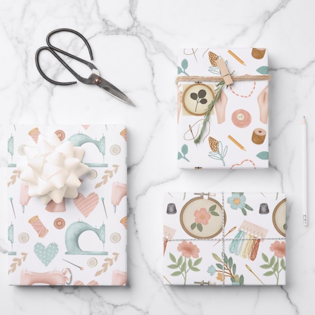 Feuille De Papier Cadeau Machine à coudre, broderie et artisanat (Recto)
