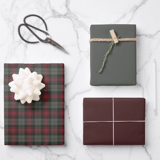 Feuille De Papier Cadeau MacLachlan Patiné Tartan écossais (Recto)
