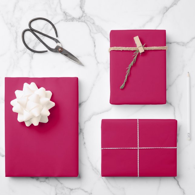 Feuille De Papier Cadeau Magenta solide foncé saturé (Recto)