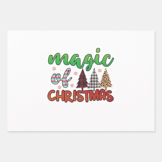 Feuille De Papier Cadeau Magie Cadeau De Noël (Devant)