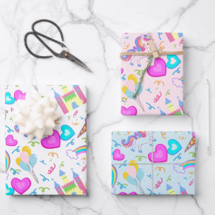 Feuille De Papier Cadeau Magique Pastel Unicorn