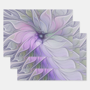Feuille De Papier Cadeau Magnifique beauté moderne abstraite fleur d'art fr