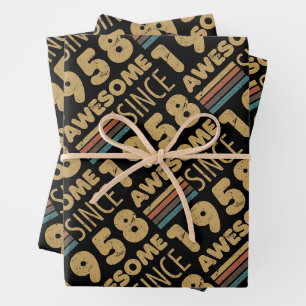 Feuille De Papier Cadeau Magnifique depuis 1958 65e anniversaire
