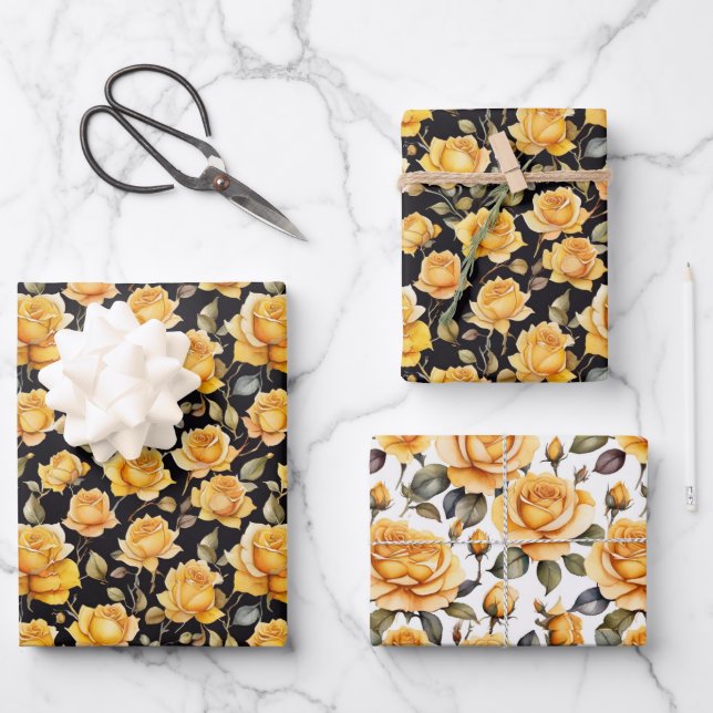 Feuille De Papier Cadeau magnifique rose (Recto)
