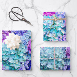 Feuille De Papier Cadeau Magnifiques fleurs d'hydrangée