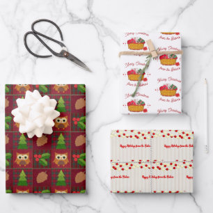 Feuille De Papier Cadeau Maison confortable Noël rustique