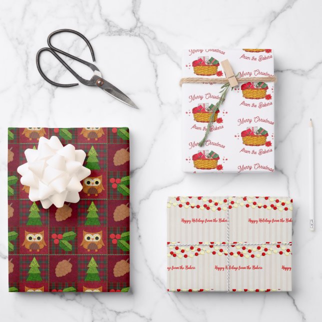 Feuille De Papier Cadeau Maison confortable Noël rustique (Recto)