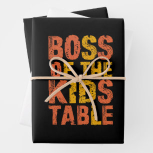 Feuille De Papier Cadeau Maître de Thanksgiving de la table des enfants Jou