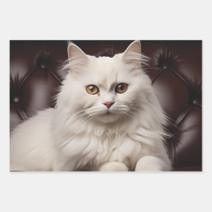 Feuille De Papier Cadeau Majestic white cat