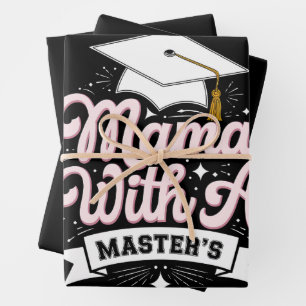 Feuille De Papier Cadeau Maman avec diplôme de master remise des diplômes m