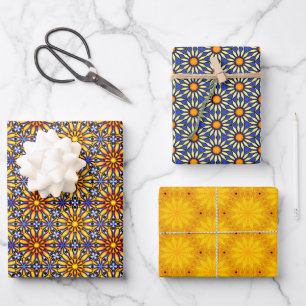 Feuille De Papier Cadeau Mandala céleste Sun Floral