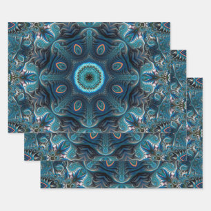 Feuille De Papier Cadeau Mandala spatial mystérieux