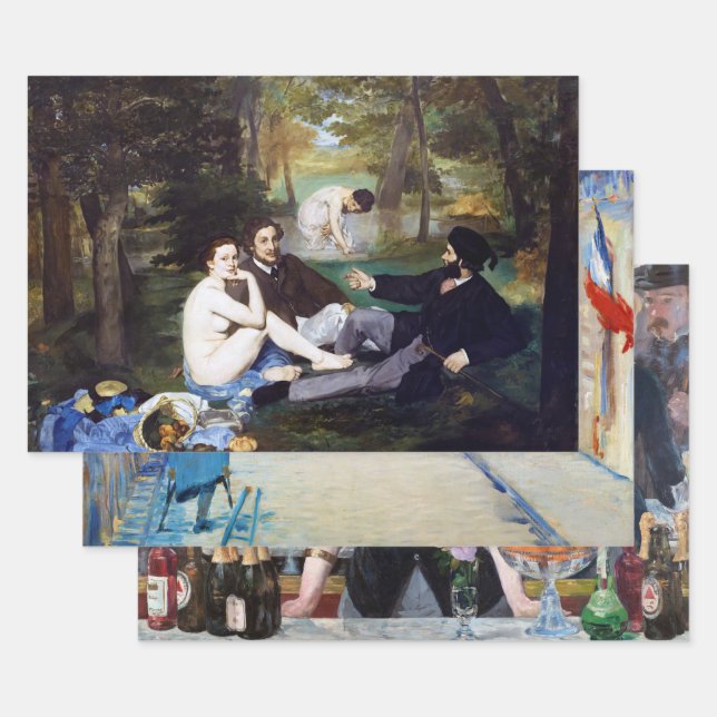 Feuille De Papier Cadeau Manet (Lot)