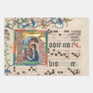 Feuille De Papier Cadeau Manuscrit éclairé