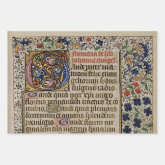 Feuille De Papier Cadeau manuscrits exquis et enluminés médiévaux