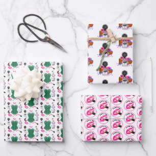 Feuille De Papier Cadeau Maquillage Parfum mignon fille Motif moderne