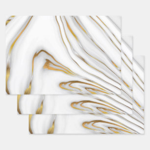 Feuille De Papier Cadeau Marbre blanc et gris