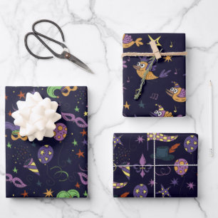 Feuille De Papier Cadeau Mardi Gras