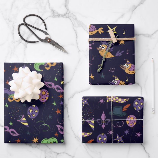 Feuille De Papier Cadeau Mardi Gras (Recto)